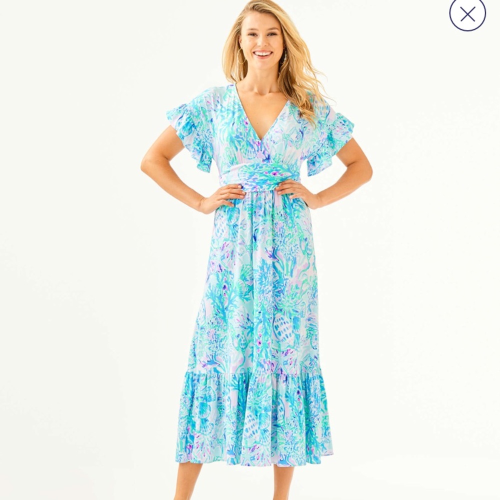 NWT! Lilly Pulitzer “Jesse Midi Dress” Size XS NWT